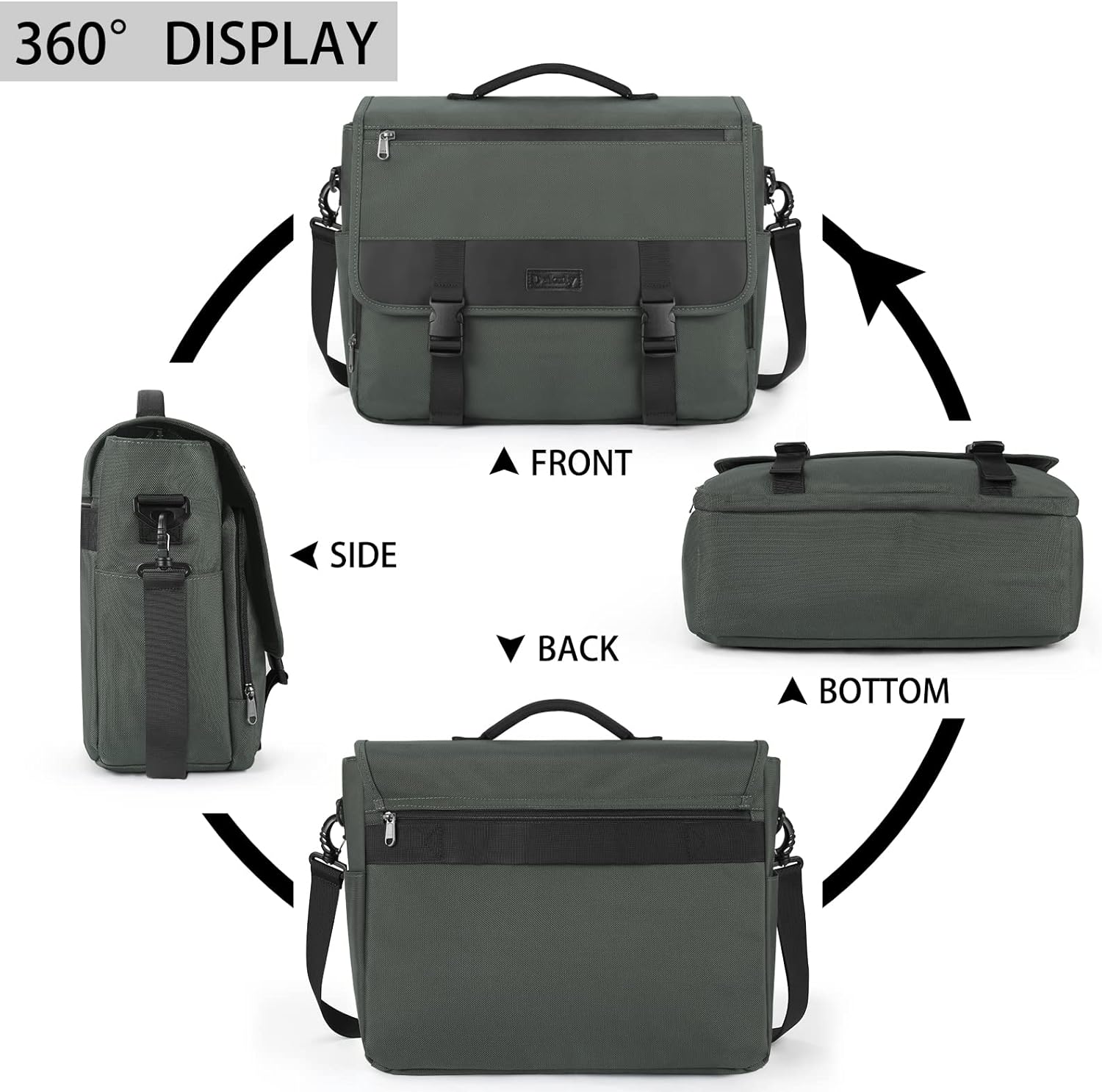 Dakuly Messenger Bag for Men 15.6 Inch Waterproof Laptop Briefcase with Cable Organize Bag Large Satchel Shoulder Bag Lightweight Office College Computer Laptop Bag， Black - Image 6